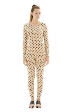 MARINE SERREAll Over Moon Catsuit - Beige