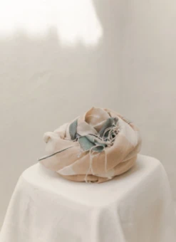 Runaway BicycleLinen Fringe Scarf - Salmon Stripe