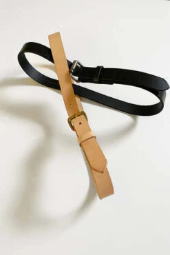 DEAN ACCESSORIESLEATHER BELT - TAN/BLACK