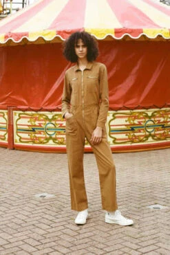 L.F.MarkeyDanny Long Sleeve Boiler Suit - Walnut