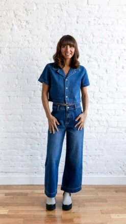 VeveretVeveretb Denim Top Pant Set