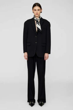 Anine BingEvelyn Scarf - Black/Cream Zebra