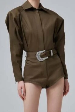 ALEXANDRE VAUTHIERAlexandre Vauthier Jumpsuit With Strassed Belt - Jungle Green