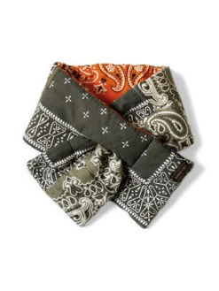 KapitalFlannel Reversible Bandana KESA Scarf - Khaki X Orange