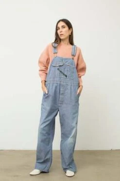 VintageKey Herringbone Stripe Overalls