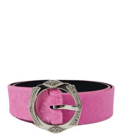 Madison Beverly HillsShort Calf Hair Belt - Pink