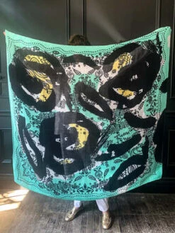 MANIPURIManipuri Flower Draw Bandanna Scarf - Green