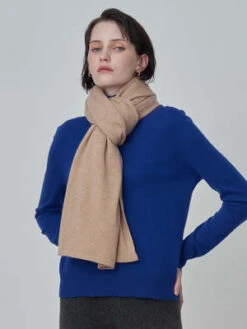 PureCashmere NYCOversized Scarf- Camel