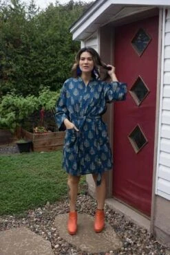 PalmaKimono - Blue Leaf