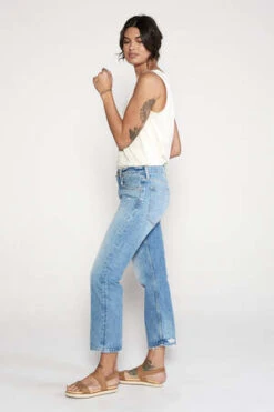 éticatica Rhea Midrise Crop Jeans - Storm Surge