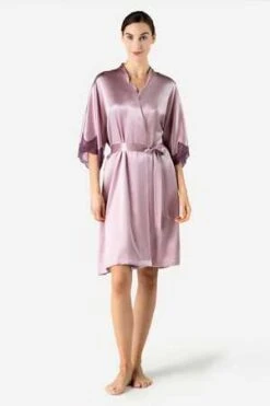 NK IMODERaquel Feminine Lounge Midi Silk Kimono - Mauve