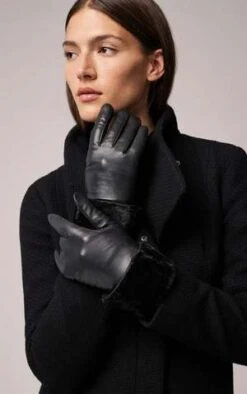 SOIA & KYODemy Leather Gloves - Black