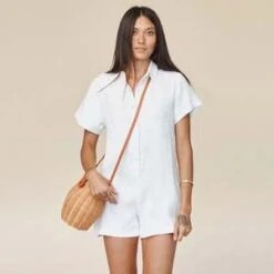 JungmavenStillwater Romper - Washed White