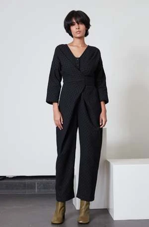 RUJUTA SHETHVenus Wrap Jumper - Black Waffle
